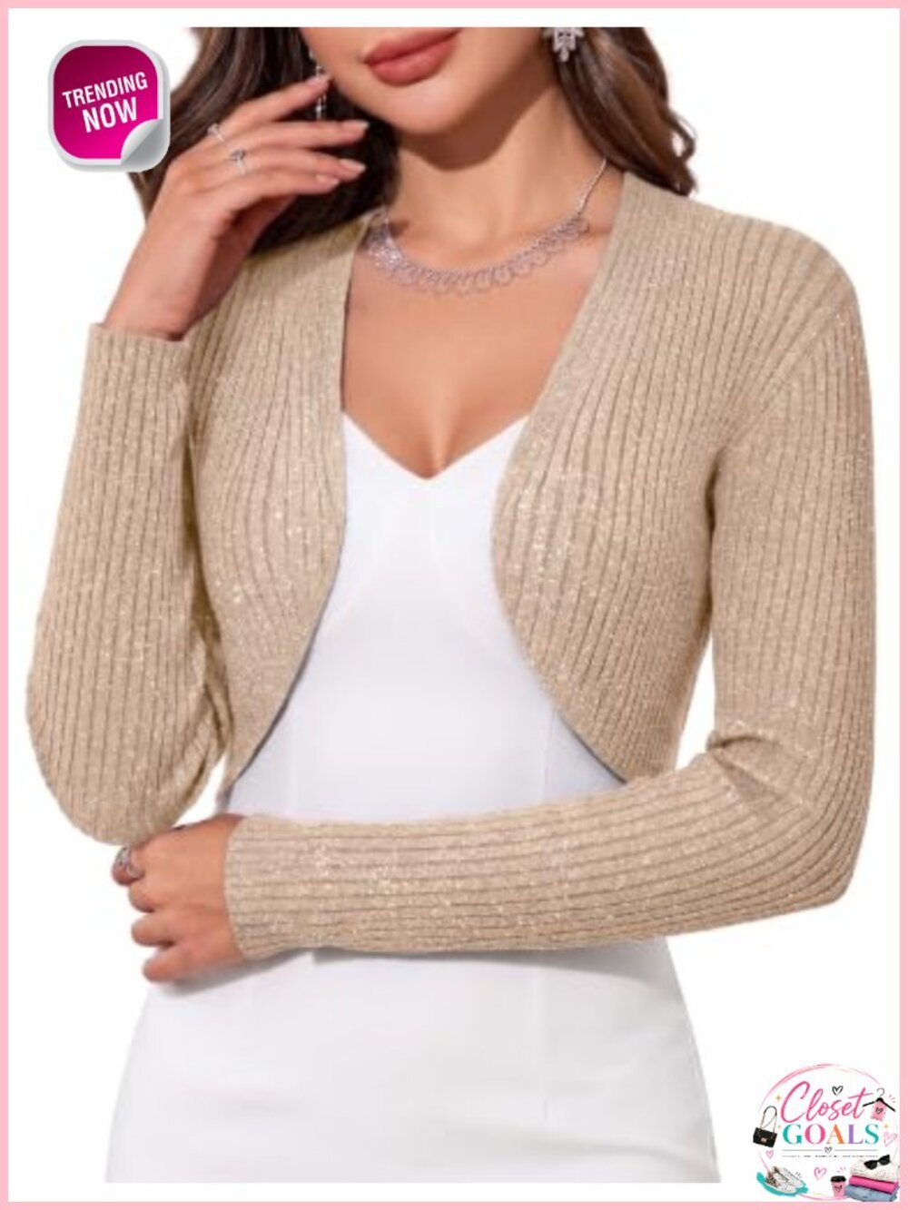 Sparkly Bolero Shrug Sweater Cropped Cardigan for Evening Dress Y2K